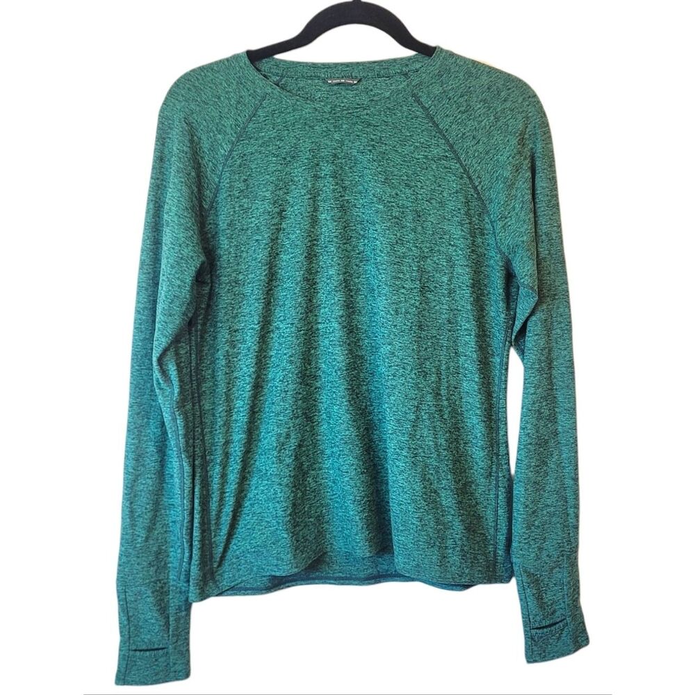 oiselle Heathered Green Crew Neck Space Dye Sweatshirt Size 6